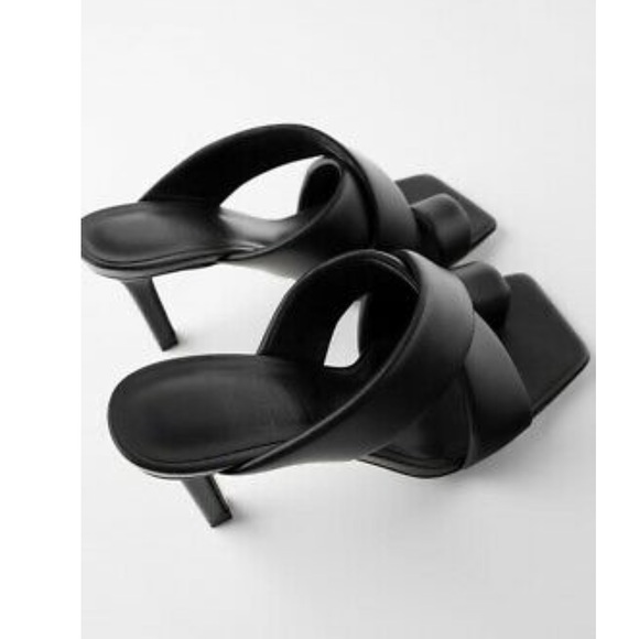 Zara Shoes Zara Women Padded Leather High Heel Sandals Poshmark